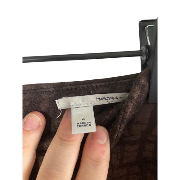 Halogen Brown Mixed Media Print Sz 4 Straight Pencil Printed Skirt - Picture 3 of 7